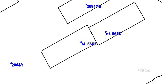 Parcela st. 5652 v KÚ Cheb, Katastrální mapa