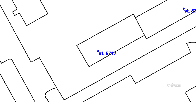 Parcela st. 5717 v KÚ Cheb, Katastrální mapa