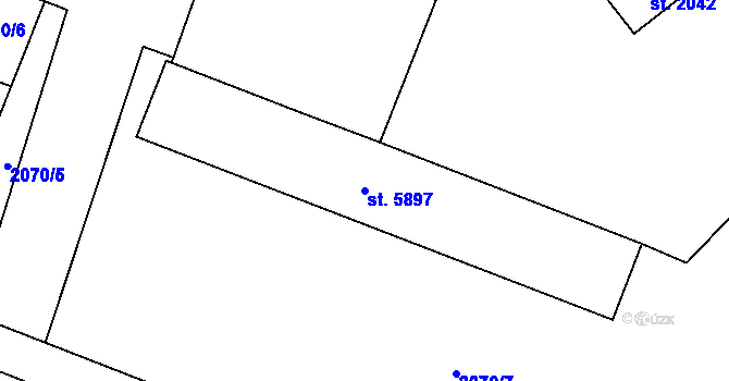 Parcela st. 5897 v KÚ Cheb, Katastrální mapa
