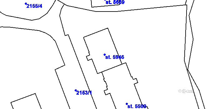 Parcela st. 5946 v KÚ Cheb, Katastrální mapa