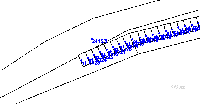 Parcela st. 6022 v KÚ Cheb, Katastrální mapa