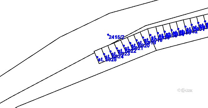 Parcela st. 6024 v KÚ Cheb, Katastrální mapa