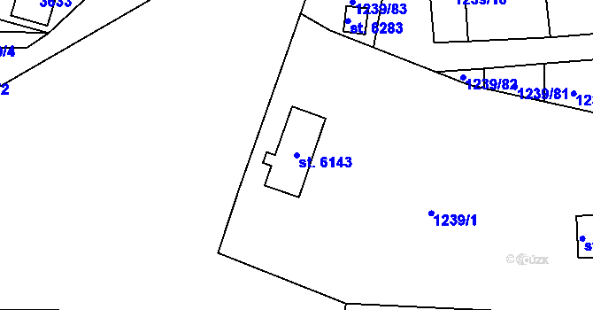 Parcela st. 6143 v KÚ Cheb, Katastrální mapa