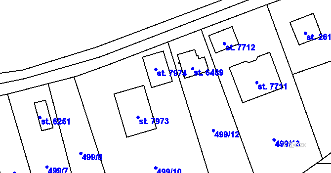 Parcela st. 6252 v KÚ Cheb, Katastrální mapa