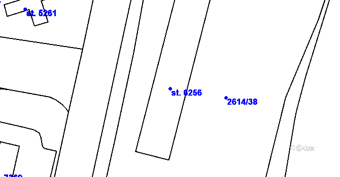 Parcela st. 6256 v KÚ Cheb, Katastrální mapa