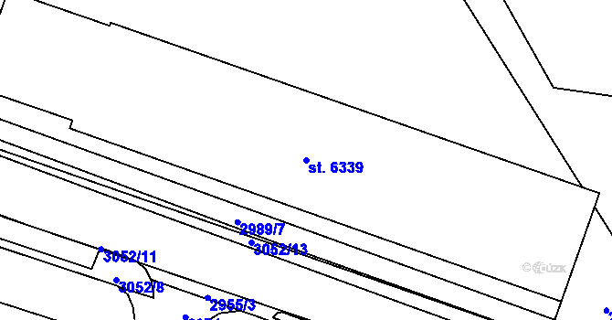 Parcela st. 6339 v KÚ Cheb, Katastrální mapa