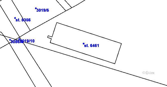Parcela st. 6461 v KÚ Cheb, Katastrální mapa