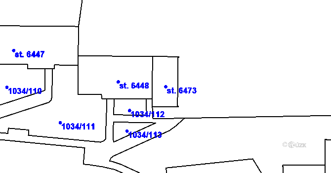 Parcela st. 6473 v KÚ Cheb, Katastrální mapa