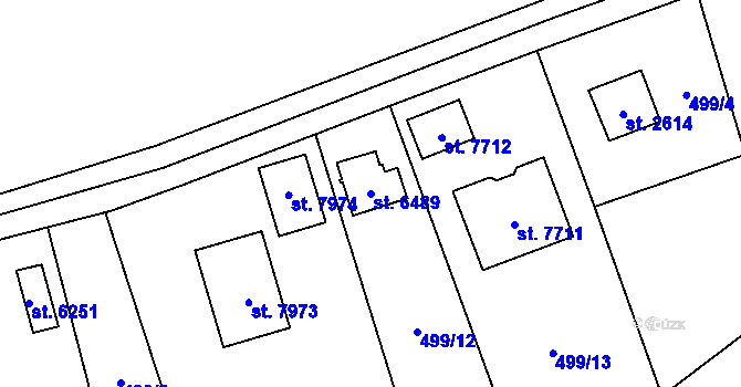 Parcela st. 6489 v KÚ Cheb, Katastrální mapa