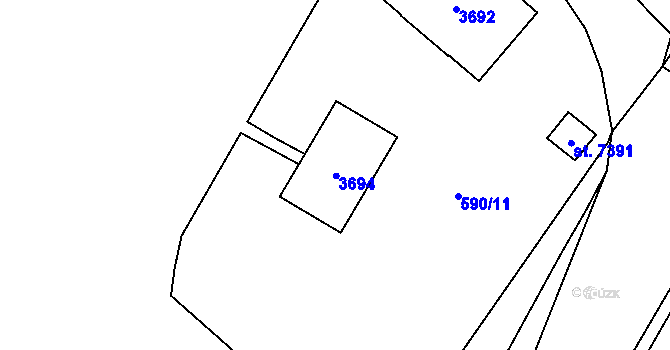 Parcela st. 6868 v KÚ Cheb, Katastrální mapa