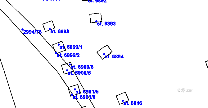 Parcela st. 6894 v KÚ Cheb, Katastrální mapa
