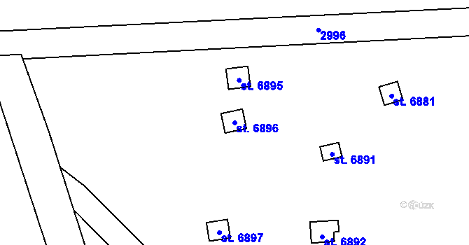 Parcela st. 6896 v KÚ Cheb, Katastrální mapa