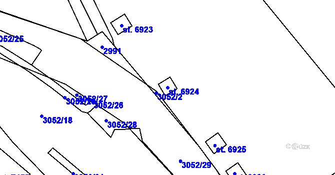 Parcela st. 6924 v KÚ Cheb, Katastrální mapa