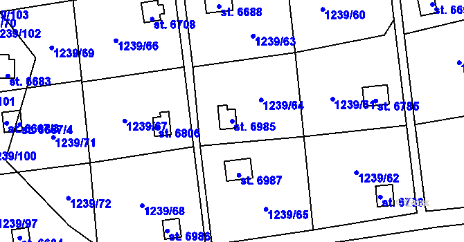 Parcela st. 6985 v KÚ Cheb, Katastrální mapa