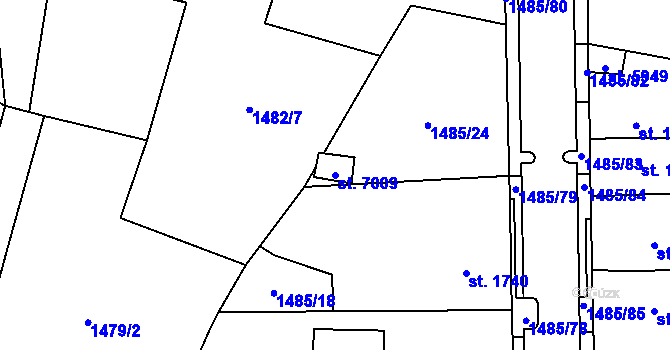 Parcela st. 7009 v KÚ Cheb, Katastrální mapa