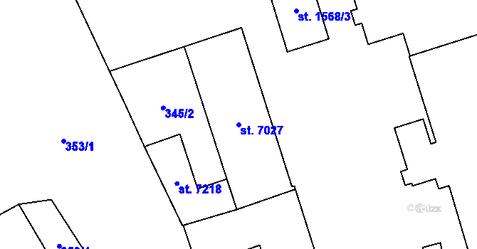 Parcela st. 7027 v KÚ Cheb, Katastrální mapa