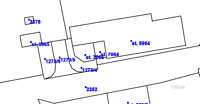 Parcela st. 7064 v KÚ Cheb, Katastrální mapa
