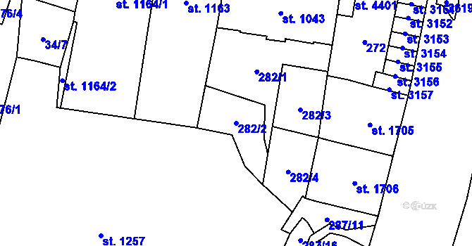 Parcela st. 282/2 v KÚ Cheb, Katastrální mapa