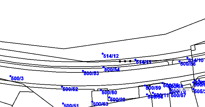 Parcela st. 514/12 v KÚ Cheb, Katastrální mapa
