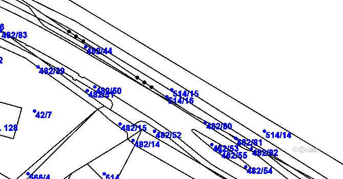 Parcela st. 514/15 v KÚ Cheb, Katastrální mapa