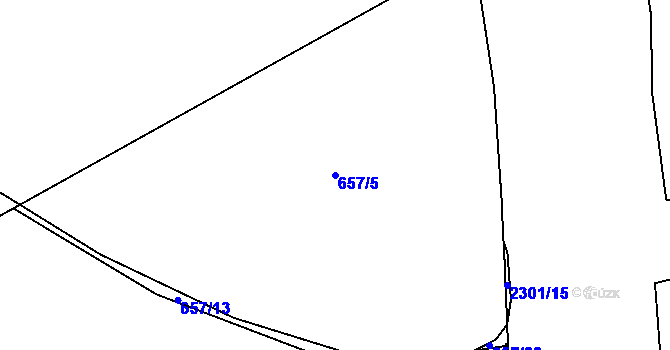 Parcela st. 657/5 v KÚ Cheb, Katastrální mapa