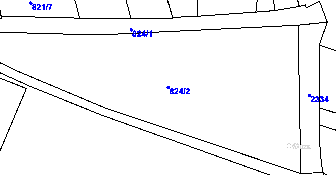 Parcela st. 824/2 v KÚ Cheb, Katastrální mapa