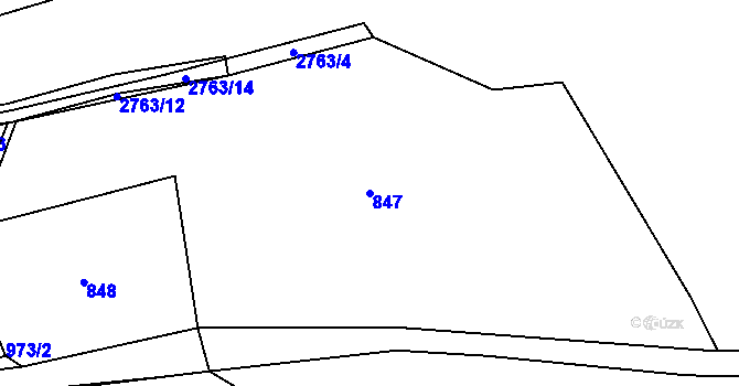 Parcela st. 847 v KÚ Cheb, Katastrální mapa