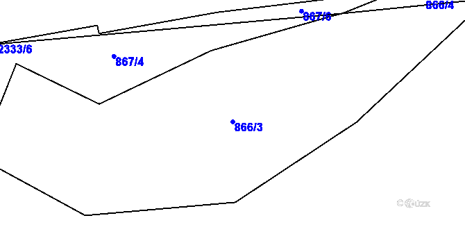 Parcela st. 866/3 v KÚ Cheb, Katastrální mapa