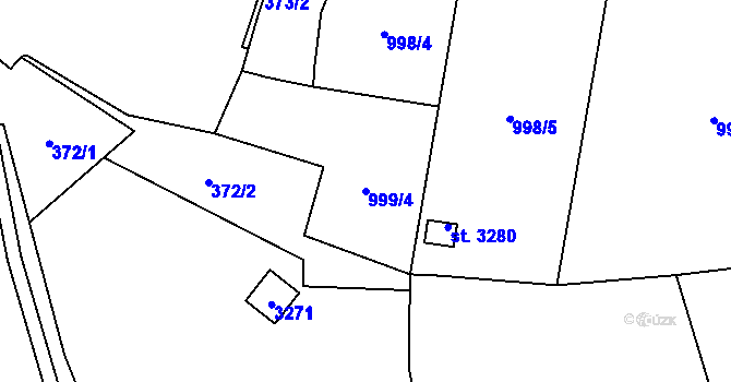Parcela st. 999/4 v KÚ Cheb, Katastrální mapa