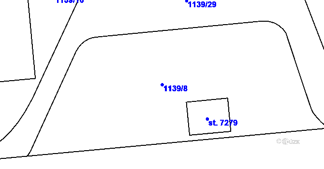 Parcela st. 1139/8 v KÚ Cheb, Katastrální mapa
