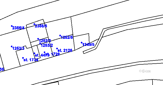 Parcela st. 1249/5 v KÚ Cheb, Katastrální mapa