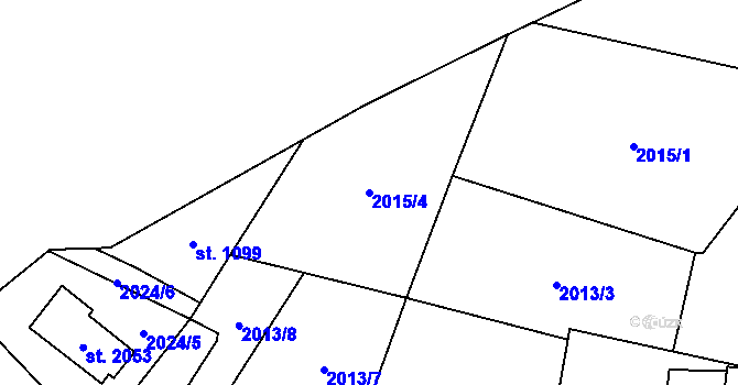 Parcela st. 2015/4 v KÚ Cheb, Katastrální mapa