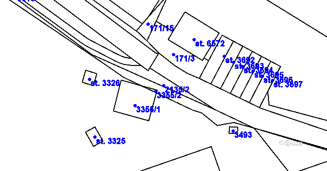 Parcela st. 2135/2 v KÚ Cheb, Katastrální mapa
