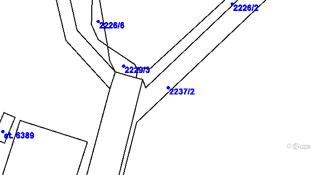 Parcela st. 2237/2 v KÚ Cheb, Katastrální mapa