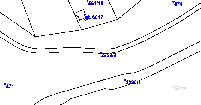 Parcela st. 2293/3 v KÚ Cheb, Katastrální mapa