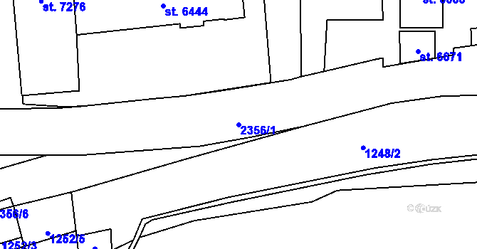 Parcela st. 2356/1 v KÚ Cheb, Katastrální mapa