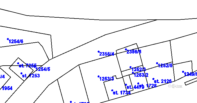 Parcela st. 2356/4 v KÚ Cheb, Katastrální mapa