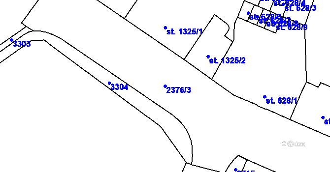 Parcela st. 2376/3 v KÚ Cheb, Katastrální mapa