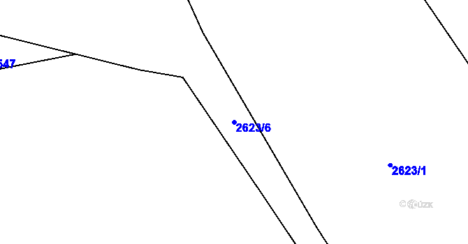 Parcela st. 2623/6 v KÚ Cheb, Katastrální mapa