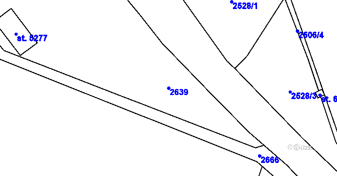 Parcela st. 2639 v KÚ Cheb, Katastrální mapa
