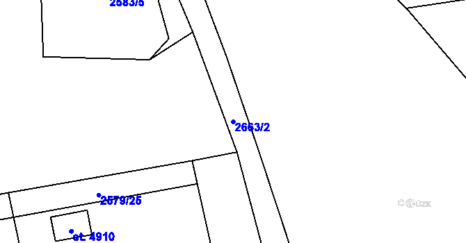 Parcela st. 2663/2 v KÚ Cheb, Katastrální mapa