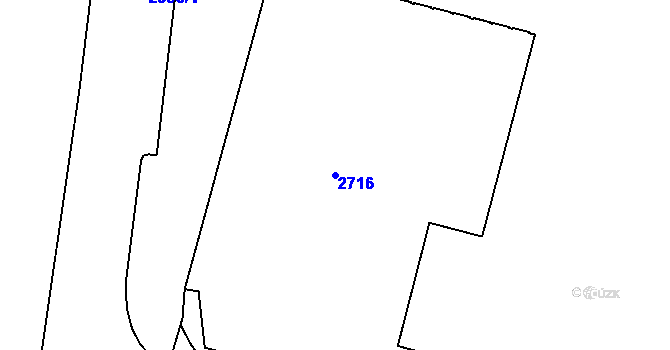 Parcela st. 2716 v KÚ Cheb, Katastrální mapa