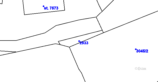 Parcela st. 2933 v KÚ Cheb, Katastrální mapa