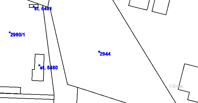 Parcela st. 2944 v KÚ Cheb, Katastrální mapa