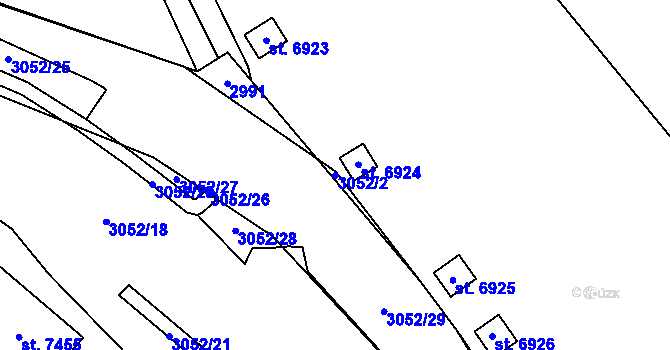 Parcela st. 3052/2 v KÚ Cheb, Katastrální mapa
