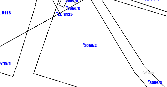 Parcela st. 3056/2 v KÚ Cheb, Katastrální mapa