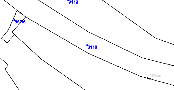 Parcela st. 3119 v KÚ Cheb, Katastrální mapa