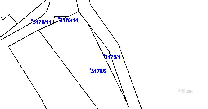 Parcela st. 3175/1 v KÚ Cheb, Katastrální mapa