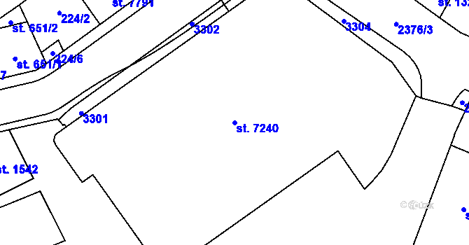 Parcela st. 7240 v KÚ Cheb, Katastrální mapa