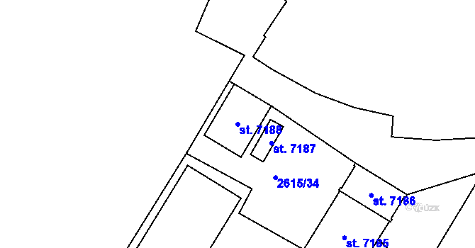 Parcela st. 7188 v KÚ Cheb, Katastrální mapa